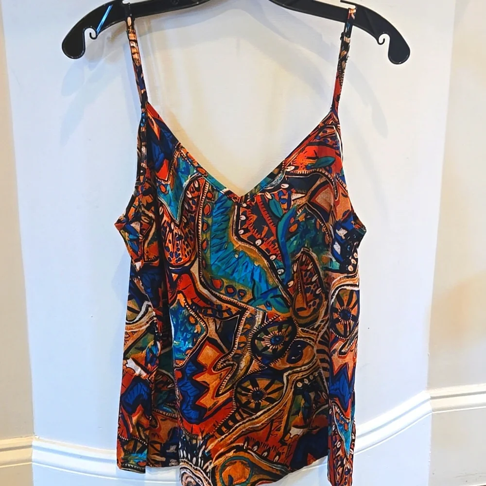 Silky Adjustable Strap V Neck. Camisole